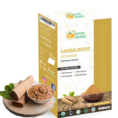 Picture of Herbs Botanica Chandan Sandalwood Powder Organic 227gm / 8 oz For Skin, Face Pack, Face Mask, Worship Tilak, Auspicious Occasions 100% Natural, Soothing, Cleansing, Wrinkles