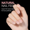 Picture of AILLSA Short Almond Nail Tips for Valentine's Day, 15 Sizes 240PCS Preshaped Soft Gel Clear Nail Tips Full Cover False Nail Tips Short Almond Shaped Nail Tips