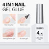 Picture of AILLSA 2PCS Gel Nail Glue for Acrylic Nails, 4 in 1 Super Strong Nail Gel Glue for False Nail Tips U V Curing Needed, 15ml High Capacity Gel Extension Brush On Nail Glue for Rhinestone Pearl Foil