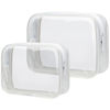 Picture of PACKISM Clear Makeup Bags - 2 Pack Quart Size Travel Bag TSA Approved Clear Travel Bags for Toiletries, Clear Cosmetic Bags Carry on Clear Toiletry Bag TSA Approved Toiletry Bags, White