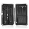 Picture of MORGLES Tweezers Set and Nail Clippers, 9 Pcs Stainless Steel Tweezers Kit for Men Professional Manicure Set for Men Grooming Kit with Leather Travel Case