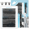 Picture of KevKev Lash Extension Kit 300Pcs Lash Clusters Kit DIY Eyelash Extension Kit with Lash Bond and Seal Eyelash Remover Lash Applicator Wispy Lashes Look Like Extensions (60D+70D+80D, D-10-18mix)