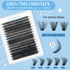 Picture of KevKev Lash Extension Kit 300Pcs Lash Clusters Kit DIY Eyelash Extension Kit with Lash Bond and Seal Eyelash Remover Lash Applicator Wispy Lashes Look Like Extensions (60D+70D+80D, D-10-18mix)