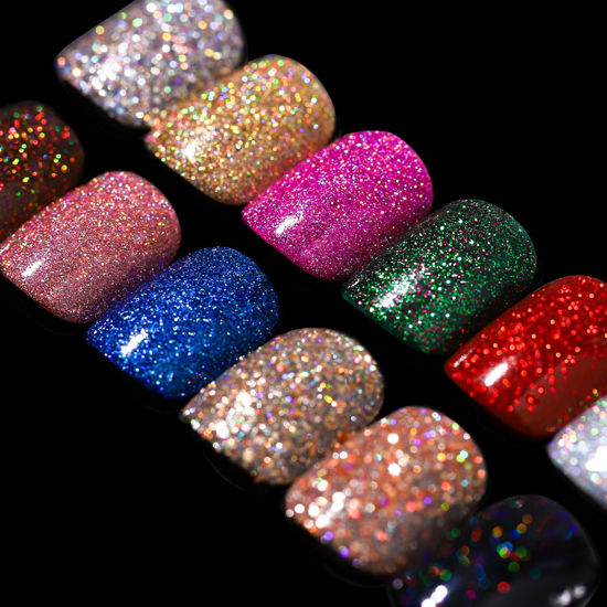 Picture of Teenitor Short Press on Nails,288PCS Glitter Square Press on Nails, Fake Nails, Short False Nails, Finger Nails