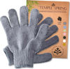 Picture of Temple Spring Exfoliating Glove, Carbonized Rayon Bamboo Exfoliating Body Scrubber, Loofah Washcloth, Exfoliate Loofa Shower Scrubber, Body Exfoliator Scrub, Shower Loofah Bath Sponge - Grey