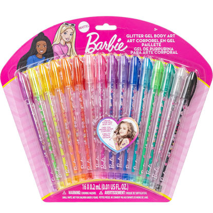 Picture of Townley Girl Barbie 16 Piece Glitter Pen Body Art Set, Glittery and Bright Colors, Ages 3