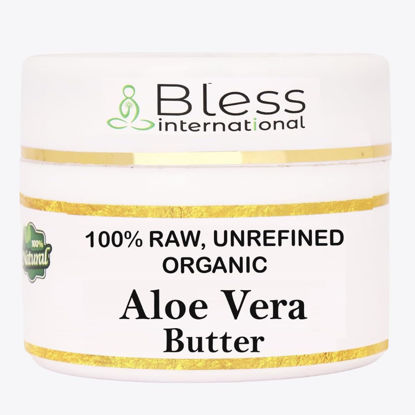 Picture of Organic Raw Aloe Vera Butter 100% Pure,Natural & Unrefined| Skin Moisturizer For Face, Body & Hair| 4 OZ/115 GM Ivory/White Grade A | DIY Creams, Balms, Lotions, Soaps| Softens Dry & Tough Skin