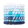 Picture of L. Erickson Grab & Go Pony - Coastal - 8 Pack Ponytail Holder Hair Ties - Blue Mix