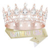 Picture of YOUlDIANZI Queen Crown Birthday Crowns for Women, Birthday Girl Sash, Birthday Tiara for Women Set, Princess Rhinestone Birthday Girl Headband Birthday Gifts for Women, Sweet Happy Accessories