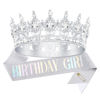 Picture of YOUlDIANZI Queen Crown Birthday Crowns for Women, Birthday Girl Sash, Birthday Tiara for Women Set, Princess Rhinestone Birthday Girl Headband Birthday Gifts for Women, Sweet Happy Accessories