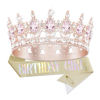 Picture of YOUlDIANZI Queen Crown Birthday Crowns for Women, Birthday Girl Sash, Birthday Tiara for Women Set, Princess Rhinestone Birthday Girl Headband Birthday Gifts for Women, Sweet Happy Accessories