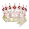 Picture of YOUlDIANZI Queen Crown Birthday Crowns for Women, Birthday Girl Sash, Birthday Tiara for Women Set, Princess Rhinestone Birthday Girl Headband Birthday Gifts for Women, Sweet Happy Accessories