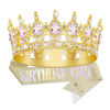 Picture of YOUlDIANZI Queen Crown Birthday Crowns for Women, Birthday Girl Sash, Birthday Tiara for Women Set, Princess Rhinestone Birthday Girl Headband Birthday Gifts for Women, Sweet Happy Accessories