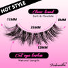 Picture of Veleasha Natural Lashes Fluffy Eyelashes Cat Eye Lashes 7 Pairs 8-15mm Clear Band False Eyelashes C Curl Wispy Faux Mink Lashes Soft 100% Handmade Fake Eyelashes (C01)