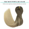 Picture of DOORES Hair Extensions Clip in Human Hair, Ash Brown to Platinum Blonde 12 Inch 7pcs 80g, Clip in Hair Extensions Real Human Hair Extensions Human Hair Natural Silky Straight Hair