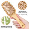 Picture of Bamboo Hair Brush with Paddle, Rounded Wood Bristles for Detangling and Gently Massaging Scalp by BFWood, Reduces Frizz and Static