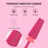 Picture of MelodySusie Professional 5 in 1 Nail Drill Bits, 3/32'' Carbide Tungsten Multi-function Bits, Suitable for Manicure Pedicure Cuticle Gel Polishing, Technicians Bits, Pink Blossom, Series Bit-M