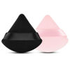 Picture of 2 Pcs EVAOUXIU Triangle Powder Puff for Face Powder, Soft Plush Setting Powder Puff, Velour Cosmetic Foundation Blender Sponge Beauty Makeup Tools (Black&Pink)