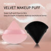 Picture of 2 Pcs EVAOUXIU Triangle Powder Puff for Face Powder, Soft Plush Setting Powder Puff, Velour Cosmetic Foundation Blender Sponge Beauty Makeup Tools (Black&Pink)