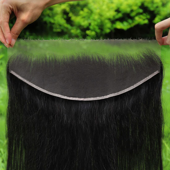 Picture of BEEOS 13x4 Skinlike Real HD Lace Frontal Only, 0.10mm Ultra-thin Invisible HD Lace Vivid Clean Pre-plucked Hairline Silky Straight Human Hair Frontal 14 Inch