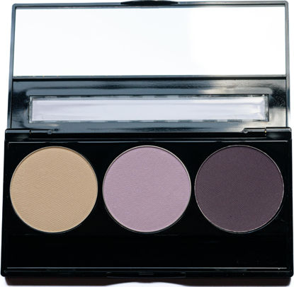 Picture of Pure Ziva Off White, Matte Light Lavender, and Matte Deep Purple Vegan Eyeshadow Trio Palette; Talc, Paraben & Cruelty Free