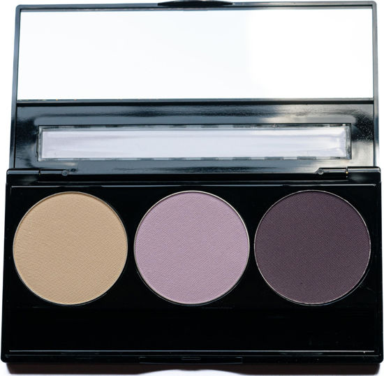 Picture of Pure Ziva Off White, Matte Light Lavender, and Matte Deep Purple Vegan Eyeshadow Trio Palette; Talc, Paraben & Cruelty Free