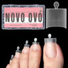 Picture of NOVO OVO Fake Toe Nail Tips Sharp Square Half Cover, Soft Gel Toenail Extension, Prefiled Clear Double Matte C Curve for Pedicure Acrylic Press on for Salon, Longtoes Claw Toenails x 15 Sizes 240 Pcs