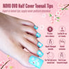 Picture of NOVO OVO Fake Toe Nail Tips Sharp Square Half Cover, Soft Gel Toenail Extension, Prefiled Clear Double Matte C Curve for Pedicure Acrylic Press on for Salon, Longtoes Claw Toenails x 15 Sizes 240 Pcs