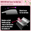 Picture of NOVO OVO Fake Toe Nail Tips Sharp Square Half Cover, Soft Gel Toenail Extension, Prefiled Clear Double Matte C Curve for Pedicure Acrylic Press on for Salon, Longtoes Claw Toenails x 15 Sizes 240 Pcs