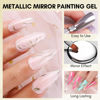 Picture of Makartt Chrome Gel Nail Polish Set: Metallic Gel Nail Polish, Silver and Gold 3D Metal Painting Gel for Nail Art Soak off UV/LED Glossy Mirror Effect Nail Glue Gel for Home Salon DIY Manicure（2pcs）