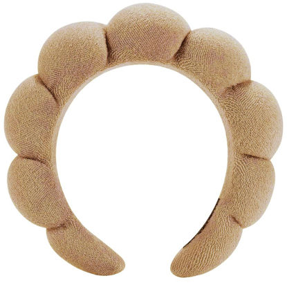Picture of HitModa Spa Headbands for Washing Face or Facial Makeup Headbands Bubble Skincare Headbands Drunk Elephant Terry Cloth Puffy Headbands for Mask Skin Treatment
