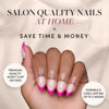 Picture of Glamnetic Press On Nails - Raspberry Sorbet | Semi-Transparent Magenta Dark Pink French Tip Short Almond False Nails, Reusable Stick On Fake Nails with Glue | Salon Quality | 15 Sizes - 30 Nail Kit