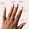 Picture of Glamnetic Press On Nails - Raspberry Sorbet | Semi-Transparent Magenta Dark Pink French Tip Short Almond False Nails, Reusable Stick On Fake Nails with Glue | Salon Quality | 15 Sizes - 30 Nail Kit