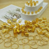 Picture of 100 PCS Gold Dreadlock Loc Accessories Hair Jewelry for Braids Locs Beads Jewelry for Hair Adjustable Cuffs Iron Braiding Hair Rings Decoration for Women and Girls
