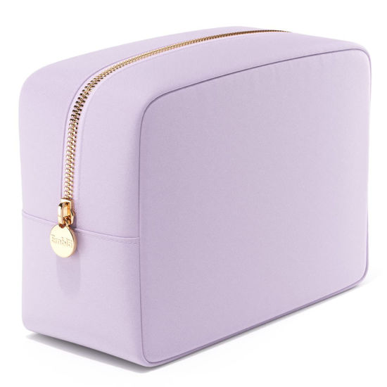 Picture of Embla Makeup Bag Travel Cosmetic Bag, Toiletry Bag, Cute Makeup Organizer, Nylon Zipper Pouch Purse Storage Bag Cosmetics Organizer, Cute Womens Make Up Bag Tote, Large Makeup Bags, Lilac Large