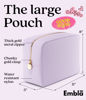 Picture of Embla Makeup Bag Travel Cosmetic Bag, Toiletry Bag, Cute Makeup Organizer, Nylon Zipper Pouch Purse Storage Bag Cosmetics Organizer, Cute Womens Make Up Bag Tote, Large Makeup Bags, Lilac Large