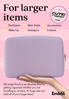Picture of Embla Makeup Bag Travel Cosmetic Bag, Toiletry Bag, Cute Makeup Organizer, Nylon Zipper Pouch Purse Storage Bag Cosmetics Organizer, Cute Womens Make Up Bag Tote, Large Makeup Bags, Lilac Large