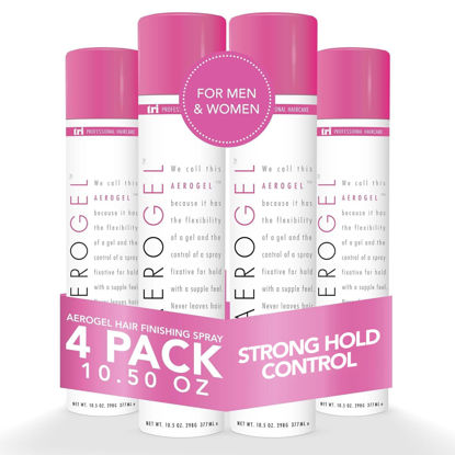 Picture of TRI Design Aerogel Hairspray - Non-Toxic Hair Finishing Spray for Styling, Volumizing and Holding Curly Hair with Flexible Hold - For Women and Men - Pack of 4 (10.5 oz)
