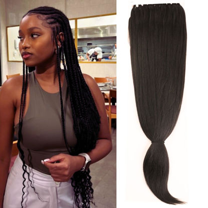 Picture of Leticia Pre sectioned Braiding Hair for Braids Black Braiding Hair Pre stretched Kanekalon Braiding Hair