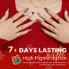 Picture of modelones New Year Nail Polish Set 6 Colors, Red Green Burgundy Gold Silver Blue Glitter Quick Dry Mini Nail Lacquer Kit with Christmas Stickers, Sparkle Winter Nail Art Manicure Gift for Girls Women