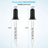 Picture of Herain 8 Pack Glass Pipette Dropper, Ear and Eye Dropper Bent & Straight Tips, 1 ml Droppers for Essential Oils, Lab, Health Care, Crafts, Measuring and Transferring a Variety of Liquids