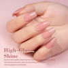 Picture of RARJSM Rubber Base Gel for Nails Nude Pink Natural Sheer Jelly Color Extend Rubber Base Coat Gel Nail Polish Gel Builder in a Bottle 15ml Soak Off Curing Requires Salon Home DIY Use French Manicure