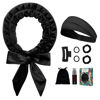 Picture of Gwabee No Heat Curling Headband, 70" Soft Hair Curlers to Sleep In Overnight Curls Headband, No Heat Hair Curler Ribbon Curl Wrap for Long Hair Rollers, 9 PCS Curling Rods Set with Yoga Strap -Black