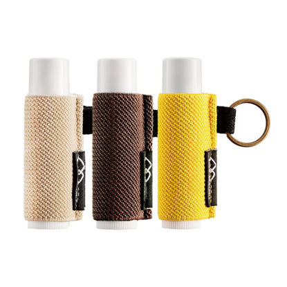 Picture of WK IEASON - Lip Balm Holder Keychain Clip On Lipstick Sleeve Chapstick Sleeve Holder Keychain (Beige/brown/yellow)