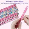 Picture of Nail Files (24 Pack), Colorful Emery Board Nail File for Natural Nails Double Sided 180 Grit Professional Fingernails Emory Boards Buffer Manicure Tool Nail Shaping Buffing Smoothing Filers Flowery