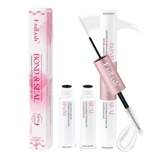 Picture of FADLASH Lash Bond and Seal 12ml Cluster Lash Glue for Eyelash Clusters Waterproof Eyelash Glue DIY Lash Extension Glue Long Lasting Strong Hold Individual Lash Glue