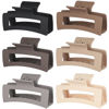 Picture of Sisiaipu 3.5 Inch Medium Hair Claw Clips 6 Pack Hair Clips for Women Square Claw Clips Rectangle Clips for Hair Banana Jaw Clips Hair Accessories for Girls -Chocolate