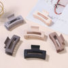 Picture of Sisiaipu 3.5 Inch Medium Hair Claw Clips 6 Pack Hair Clips for Women Square Claw Clips Rectangle Clips for Hair Banana Jaw Clips Hair Accessories for Girls -Chocolate