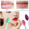 Picture of 3 Pcs Lip Scrub Brush,Lip Scrubber Exfoliator,Silicone Lip Brush Tool Double-Sided Mini Exfoliating Brush For Men Women Lip Lightening For Dark Lips Exfoliator Scrub Brush