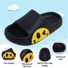 Picture of Sandals for Girls and Boys,Mens Slippers Sandals for Women,EVA Anti-Slip Indoor & Outdoor Kids Slippers Smile Face Open Toe Spa Bath Pool Gym House Casual Shower Shoes(Black 31/32)
